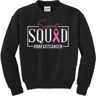 Breast Cancer Awareness Support Squad #Breastcancer Pink Ribbon Cancer Gifts Kids Sweatshirt