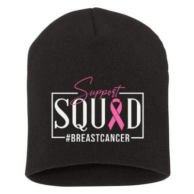 Breast Cancer Awareness Support Squad #Breastcancer Pink Ribbon Cancer Gifts Short Acrylic Beanie