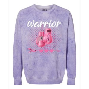 Breast Cancer Awareness Pink Boxing Gloves Warrior Colorblast Crewneck Sweatshirt