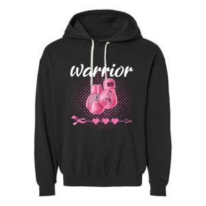 Breast Cancer Awareness Pink Boxing Gloves Warrior Garment-Dyed Fleece Hoodie