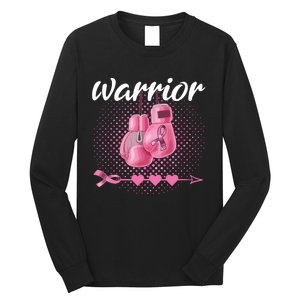 Breast Cancer Awareness Pink Boxing Gloves Warrior Long Sleeve Shirt