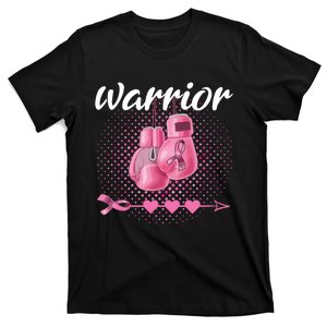 Breast Cancer Awareness Pink Boxing Gloves Warrior T-Shirt