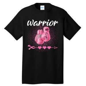 Breast Cancer Awareness Pink Boxing Gloves Warrior Tall T-Shirt