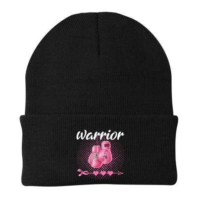 Breast Cancer Awareness Pink Boxing Gloves Warrior Beanie