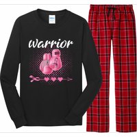 Breast Cancer Awareness Pink Boxing Gloves Warrior Long Sleeve Pajama Set