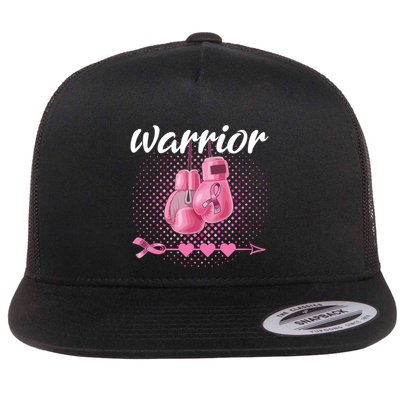 Breast Cancer Awareness Pink Boxing Gloves Warrior Flatbill Hat