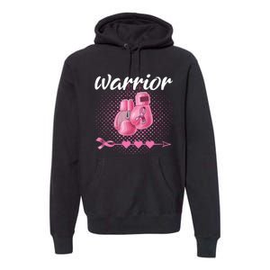 Breast Cancer Awareness Pink Boxing Gloves Warrior Premium Hoodie