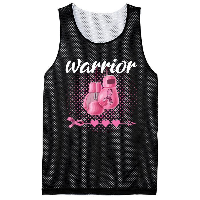 Breast Cancer Awareness Pink Boxing Gloves Warrior Mesh Reversible Basketball Jersey Tank