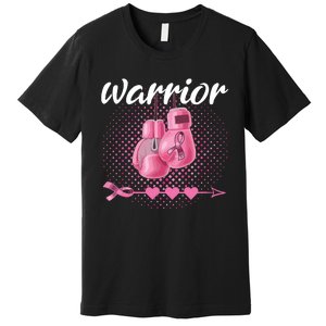 Breast Cancer Awareness Pink Boxing Gloves Warrior Premium T-Shirt