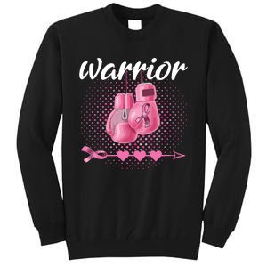 Breast Cancer Awareness Pink Boxing Gloves Warrior Tall Sweatshirt