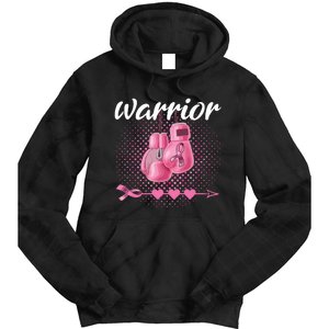 Breast Cancer Awareness Pink Boxing Gloves Warrior Tie Dye Hoodie