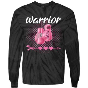 Breast Cancer Awareness Pink Boxing Gloves Warrior Tie-Dye Long Sleeve Shirt