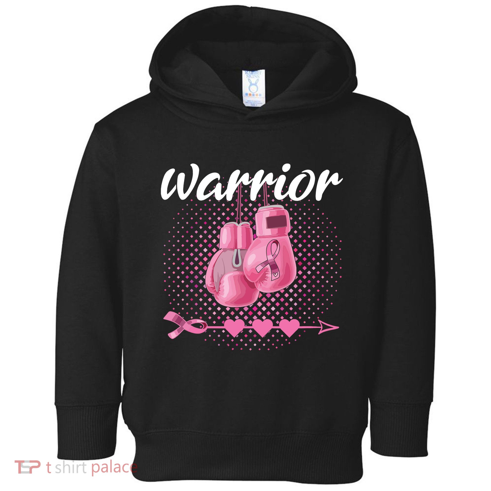 Breast Cancer Awareness Pink Boxing Gloves Warrior Toddler Hoodie