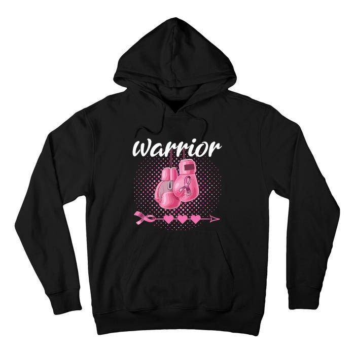 Breast Cancer Awareness Pink Boxing Gloves Warrior Tall Hoodie