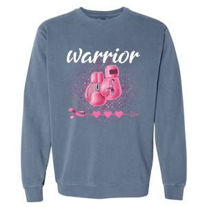 Breast Cancer Awareness Pink Boxing Gloves Warrior Garment-Dyed Sweatshirt