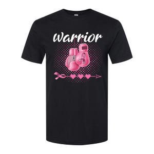 Breast Cancer Awareness Pink Boxing Gloves Warrior Softstyle CVC T-Shirt