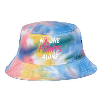 Breast Cancer Awareness Pink Ribbon No One Fight Alone Tie Dye Newport Bucket Hat