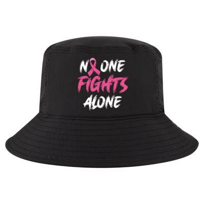 Breast Cancer Awareness Pink Ribbon No One Fight Alone Cool Comfort Performance Bucket Hat