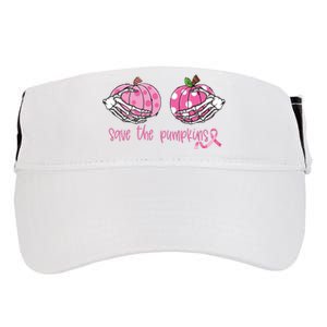 Breast Cancer Awareness Pink Ribbon Save The Pumpkins Adult Drive Performance Visor