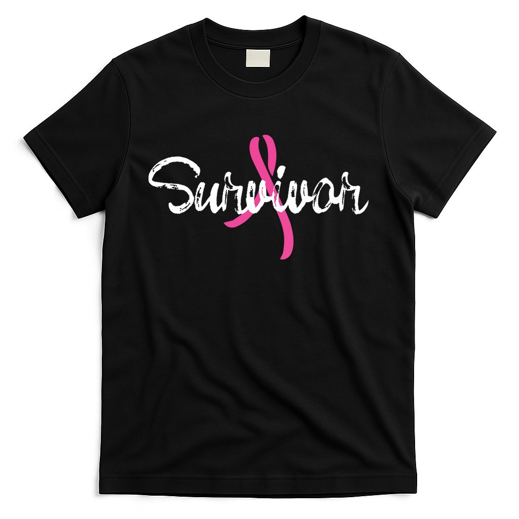 Breast Cancer Awareness Survivor Pink Ribbon Gift T-Shirt