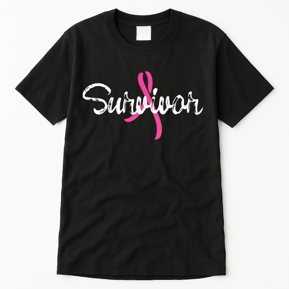 Breast Cancer Awareness Survivor Pink Ribbon Gift Tall T-Shirt