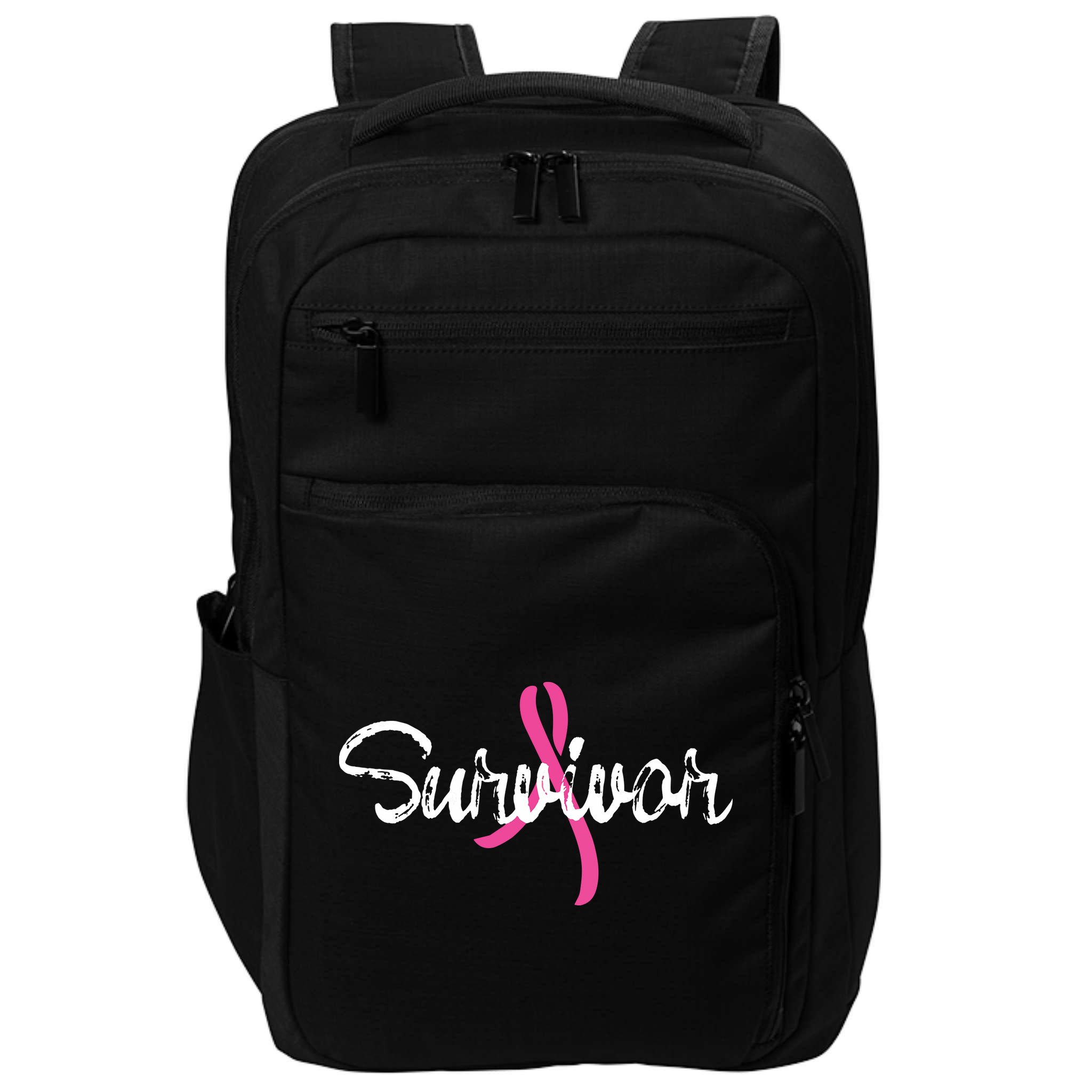 Breast Cancer Awareness Survivor Pink Ribbon Gift Impact Tech Backpack