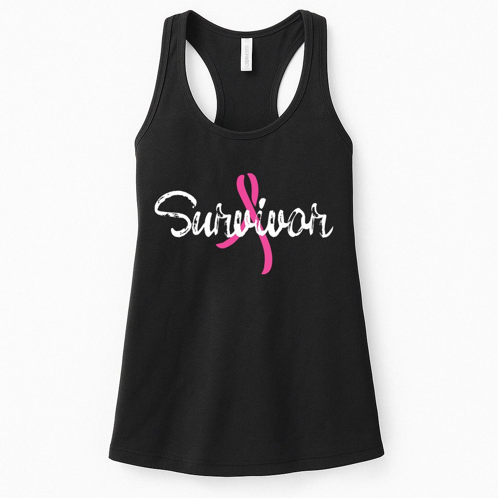 Breast Cancer Awareness Survivor Pink Ribbon Gift Womens Tank Top