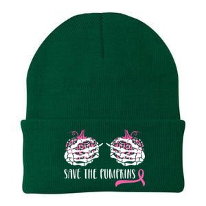 Breast Cancer Awareness Save The Pumpkins Halloween Costume Knit Cap Winter Beanie