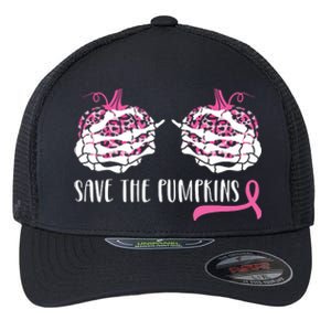 Breast Cancer Awareness Save The Pumpkins Halloween Costume Flexfit Unipanel Trucker Cap