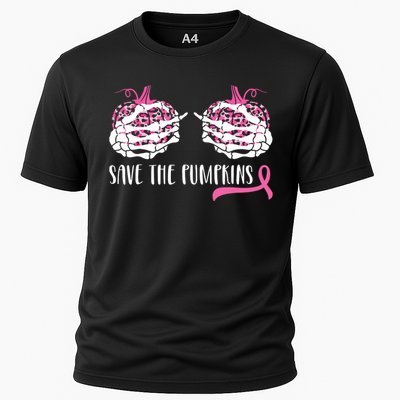 Breast Cancer Awareness Save The Pumpkins Halloween Costume Cooling Performance Crew T-Shirt