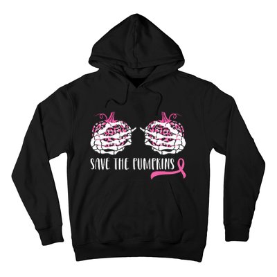 Breast Cancer Awareness Save The Pumpkins Halloween Costume Hoodie