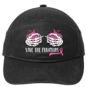 Breast Cancer Awareness Save The Pumpkins Halloween Costume 7-Panel Snapback Hat