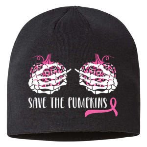 Breast Cancer Awareness Save The Pumpkins Halloween Costume Sustainable Beanie