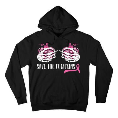 Breast Cancer Awareness Save The Pumpkins Halloween Costume Tall Hoodie