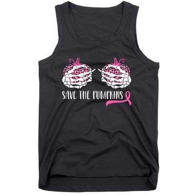 Breast Cancer Awareness Save The Pumpkins Halloween Costume Tank Top