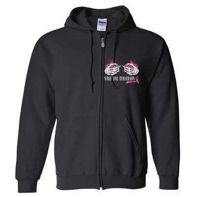 Breast Cancer Awareness Save The Pumpkins Halloween Costume Full Zip Hoodie