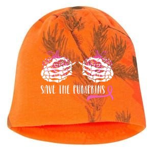 Breast Cancer Awareness Save The Pumpkins Halloween Costume Kati - Camo Knit Beanie