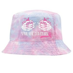 Breast Cancer Awareness Save The Pumpkins Halloween Costume Tie-Dyed Bucket Hat