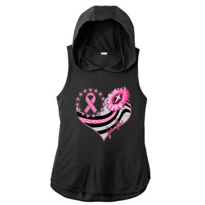 Breast Cancer Awareness Faith Ladies PosiCharge Tri-Blend Wicking Draft Hoodie Tank