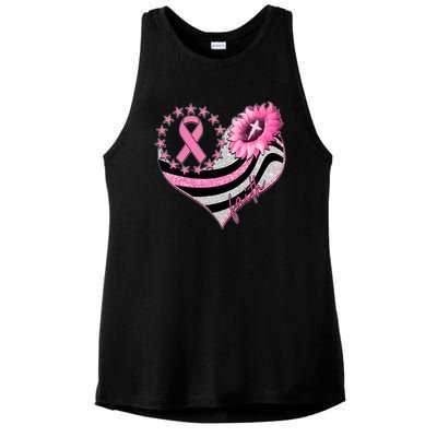 Breast Cancer Awareness Faith Ladies PosiCharge Tri-Blend Wicking Tank