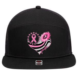 Breast Cancer Awareness Faith 7 Panel Mesh Trucker Snapback Hat