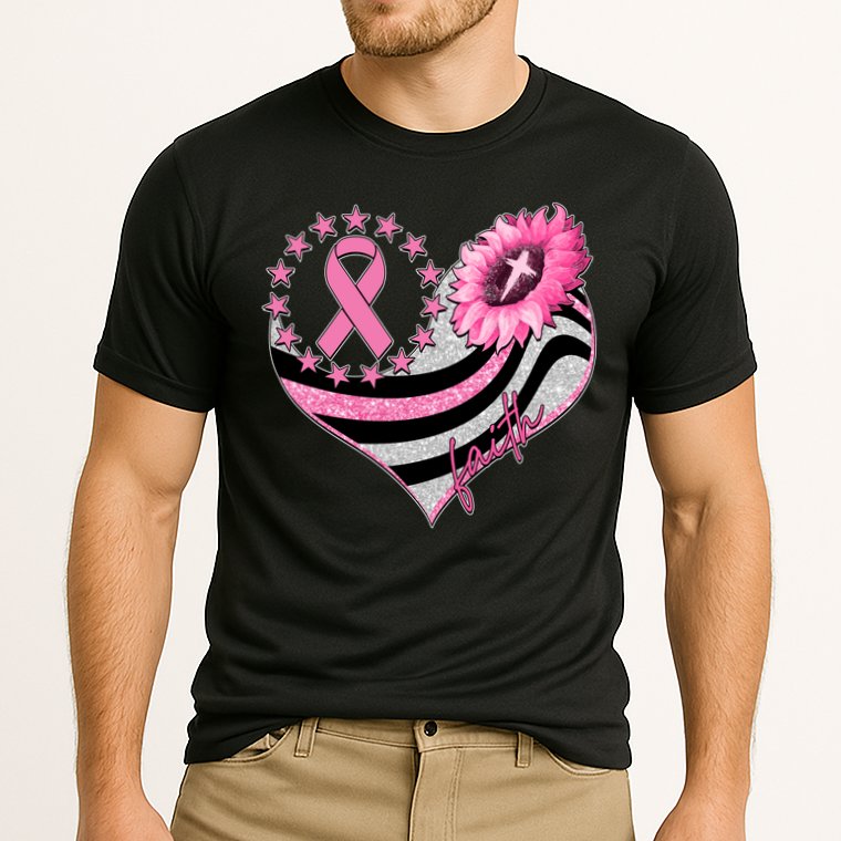 Breast Cancer Awareness Faith Cooling Performance Crew T-Shirt