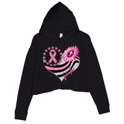 Breast Cancer Awareness Faith Crop Fleece Hoodie