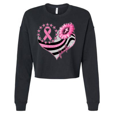 Breast Cancer Awareness Faith Cropped Pullover Crew