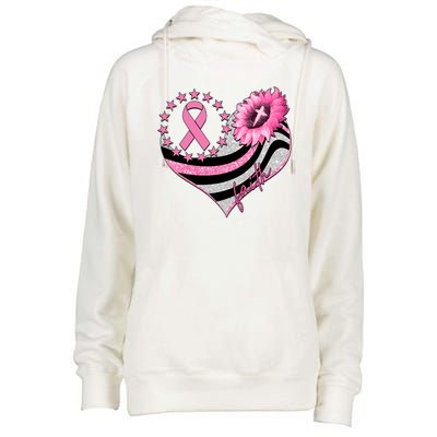 Breast Cancer Awareness Faith Womens Funnel Neck Pullover Hood