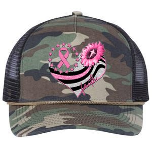 Breast Cancer Awareness Faith Retro Rope Trucker Hat Cap