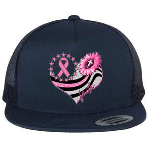 Breast Cancer Awareness Faith Flat Bill Trucker Hat