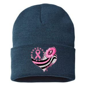 Breast Cancer Awareness Faith Sustainable Knit Beanie