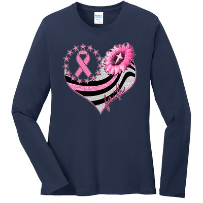 Breast Cancer Awareness Faith Ladies Long Sleeve Shirt