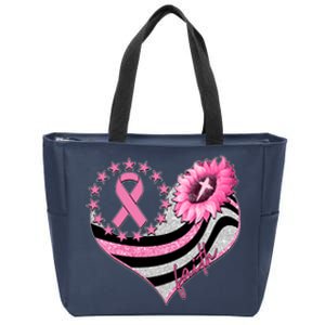 Breast Cancer Awareness Faith Zip Tote Bag